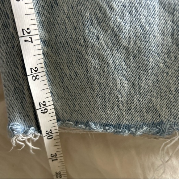 Garage Blue Straight Leg High Rise Distressed Jeans - Picture 4 of 7